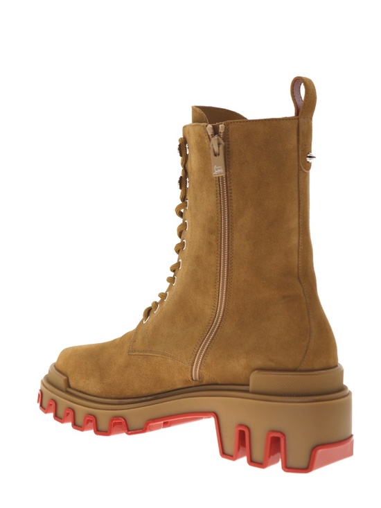Christian Louboutin Trott Dune Boots Brown Suede Leather Size 9 New
